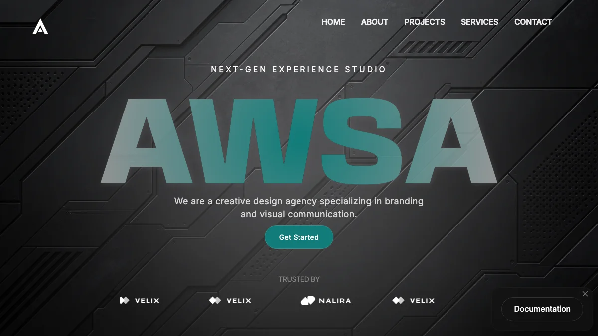 Screenshot of the Awsa Studio theme homepage