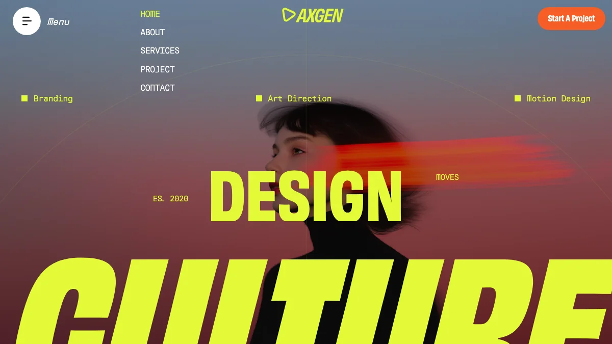 Screenshot of the Axgen theme homepage