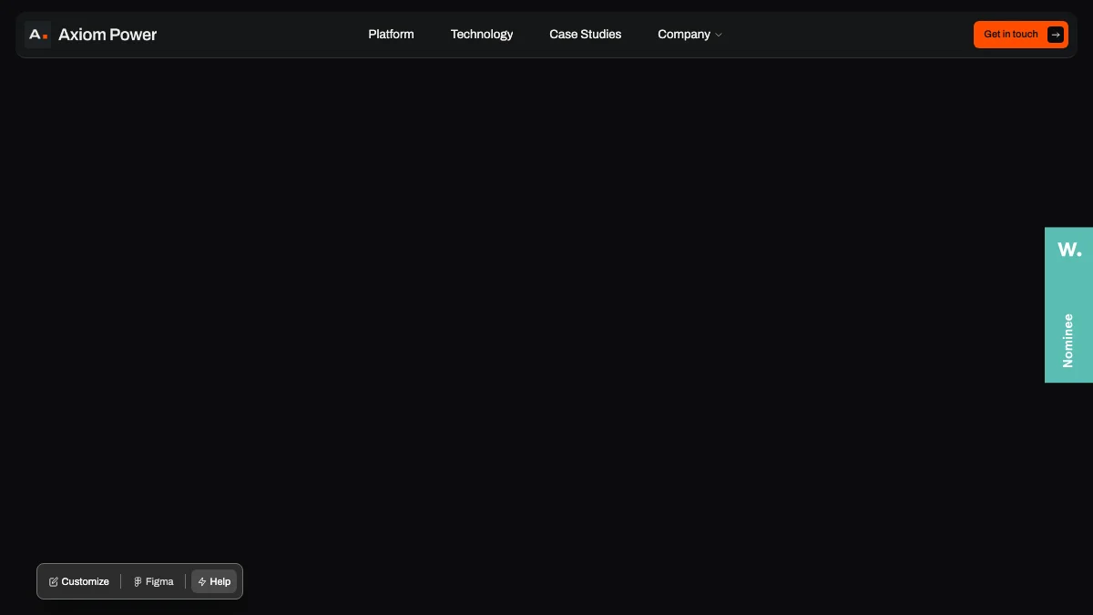 Screenshot of the Axiom Power theme homepage