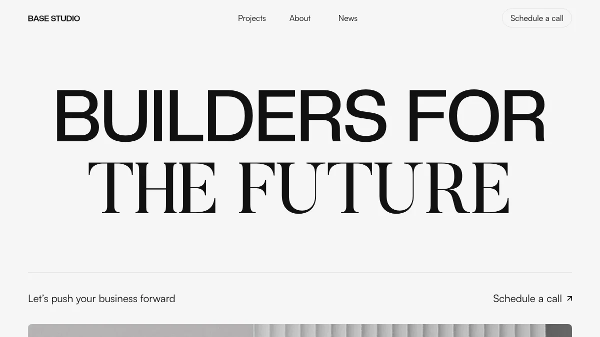 Screenshot of the Base Studio theme homepage