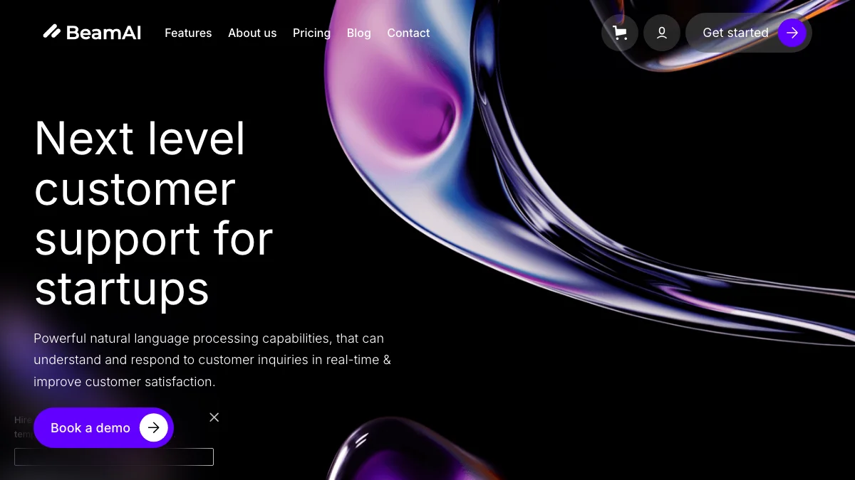 Screenshot of the BeamAI theme homepage