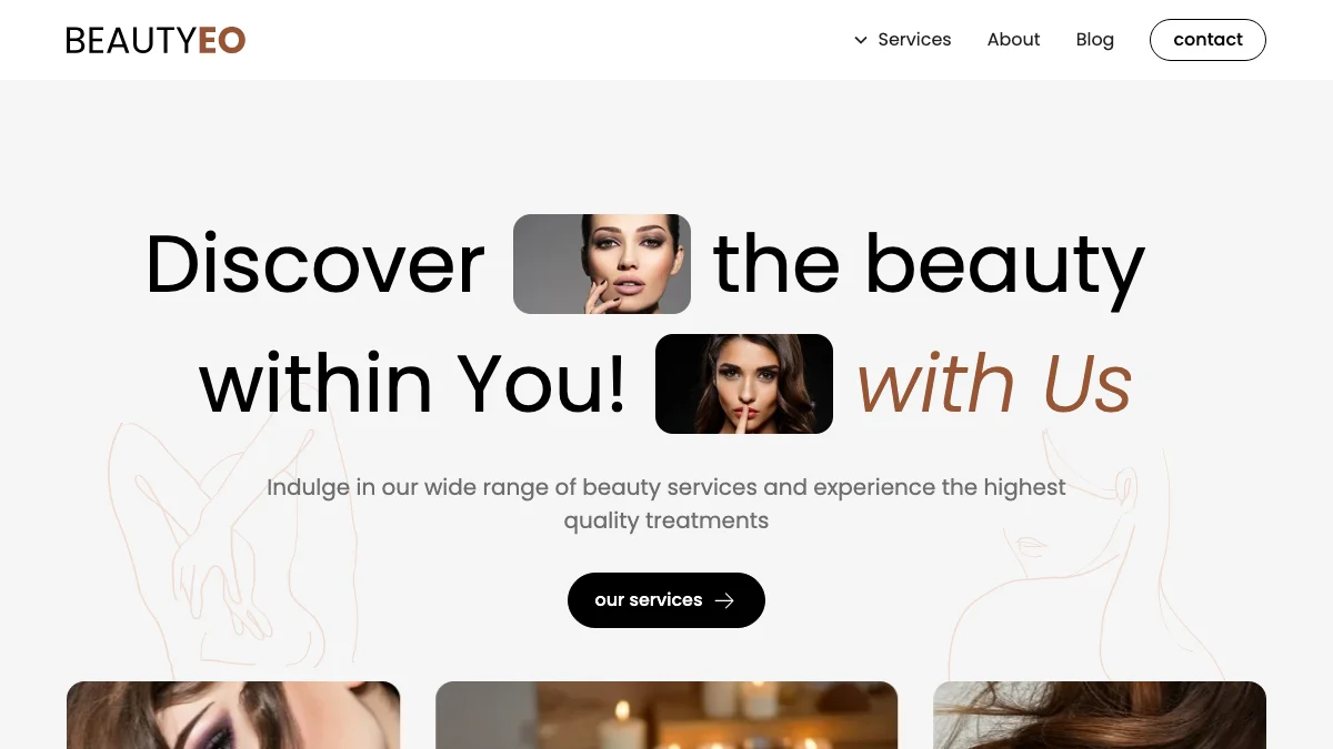 Screenshot of the Beautyeo theme homepage
