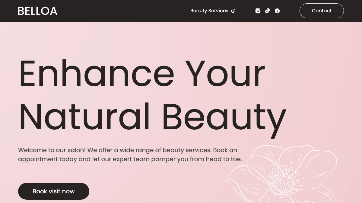 Screenshot of the Belloa theme homepage