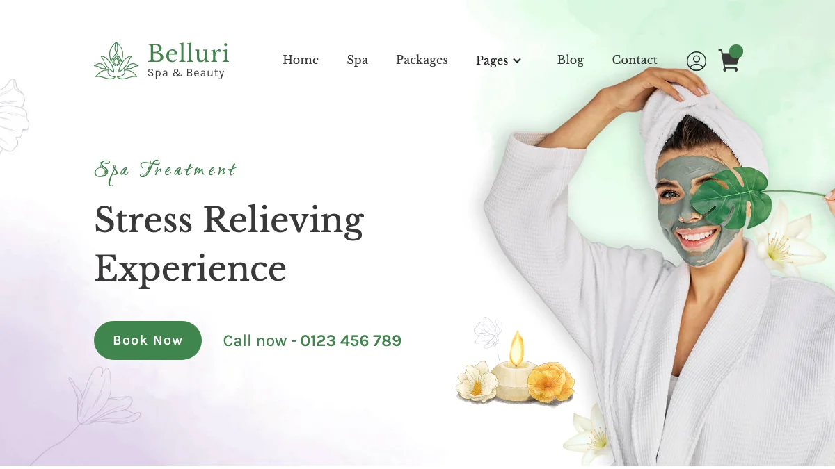 Screenshot of the Belluri theme homepage