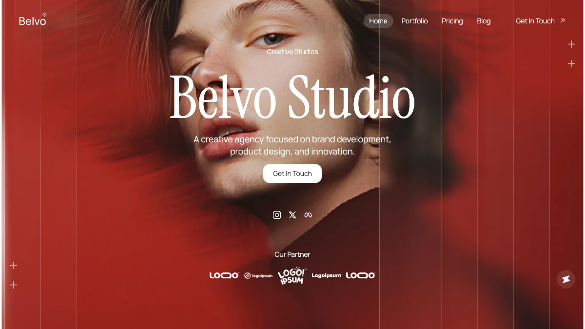 Screenshot of the Belvo theme homepage