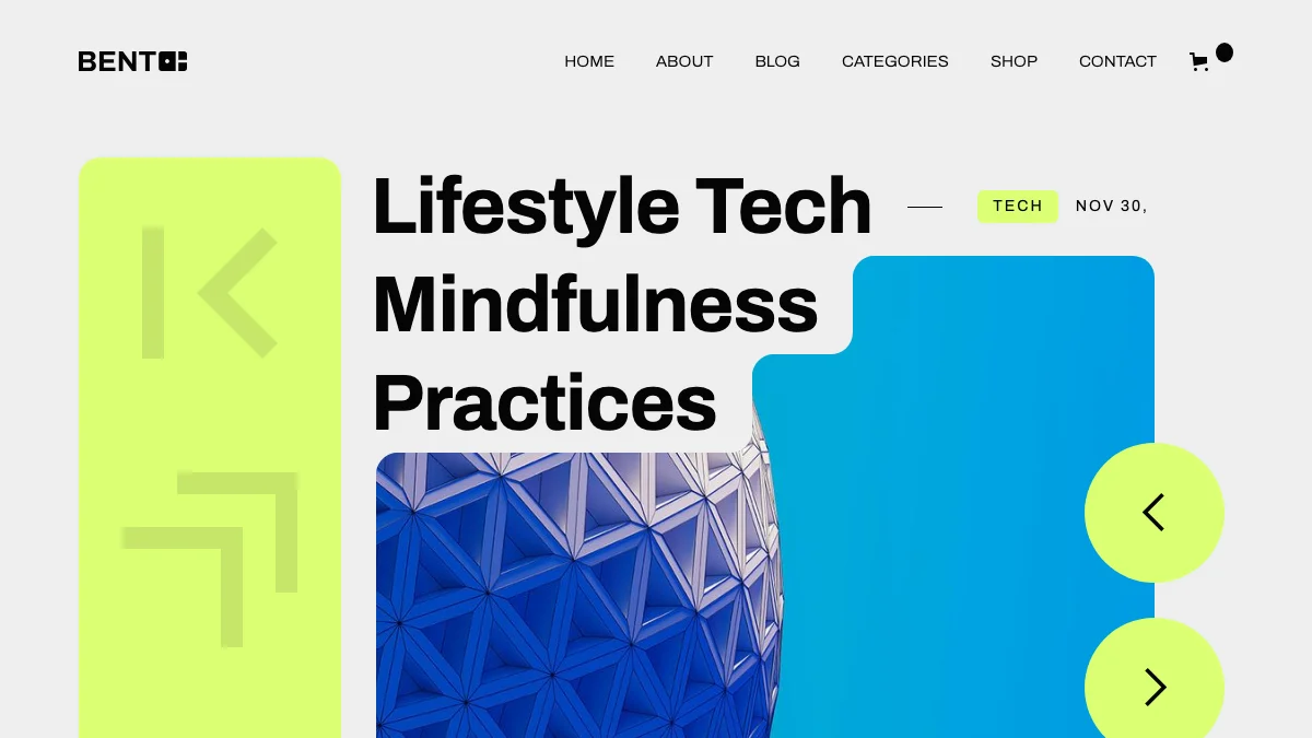 Screenshot of the Bento Bloq theme homepage