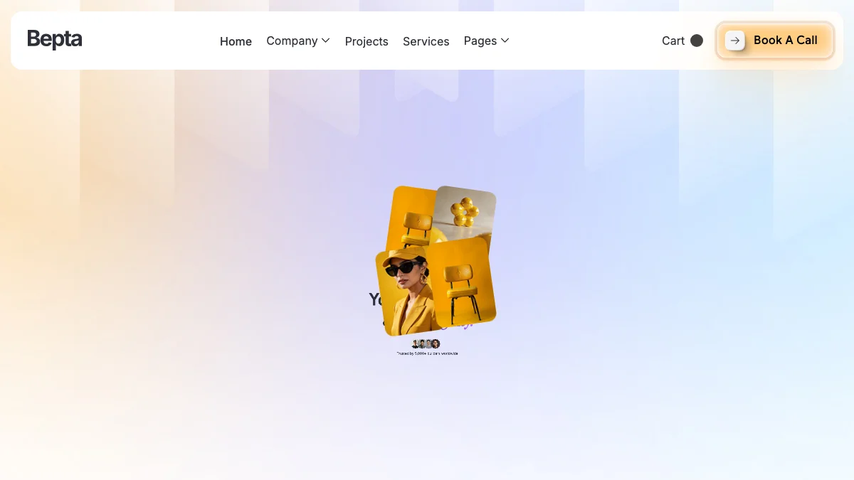 Screenshot of the Bepta theme homepage