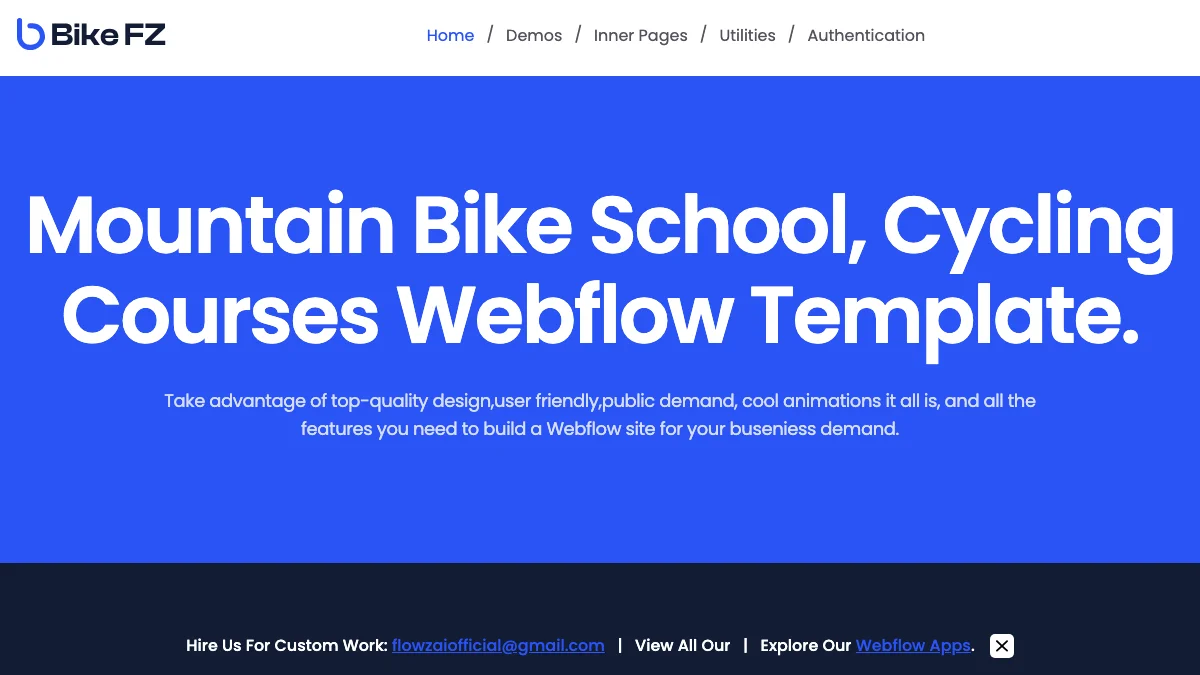 Screenshot of the Bike FZ theme homepage