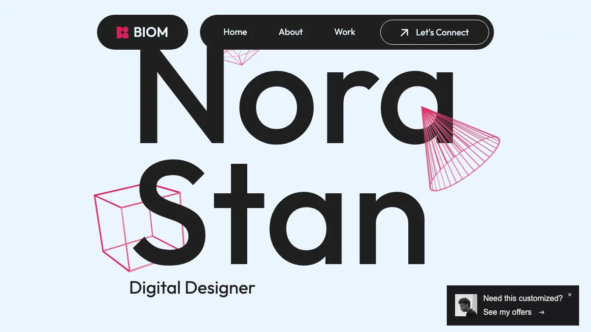 Screenshot of the BIOM theme homepage