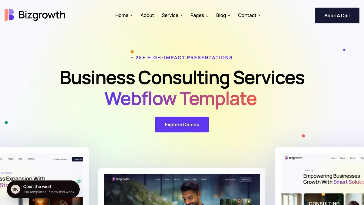 Screenshot of the Bizgrowth theme homepage
