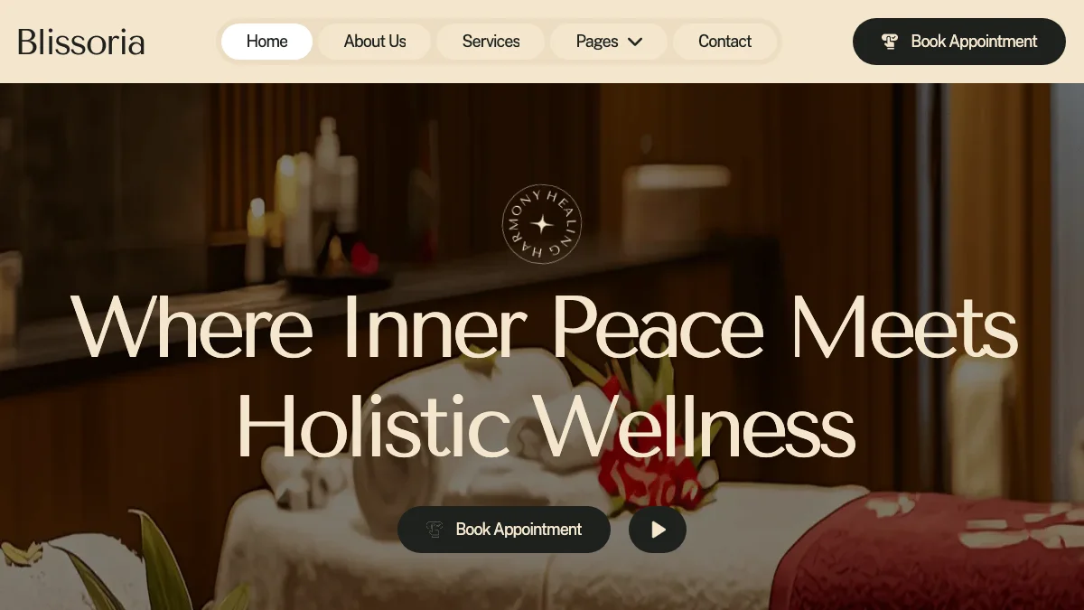 Screenshot of the Blissoria theme homepage