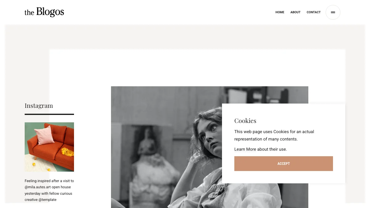 Screenshot of the Blogos theme homepage