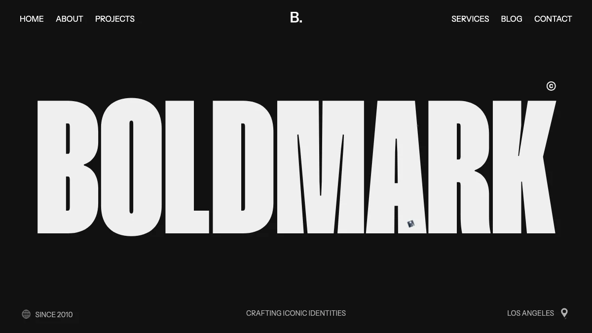 Screenshot of the Boldmark theme homepage