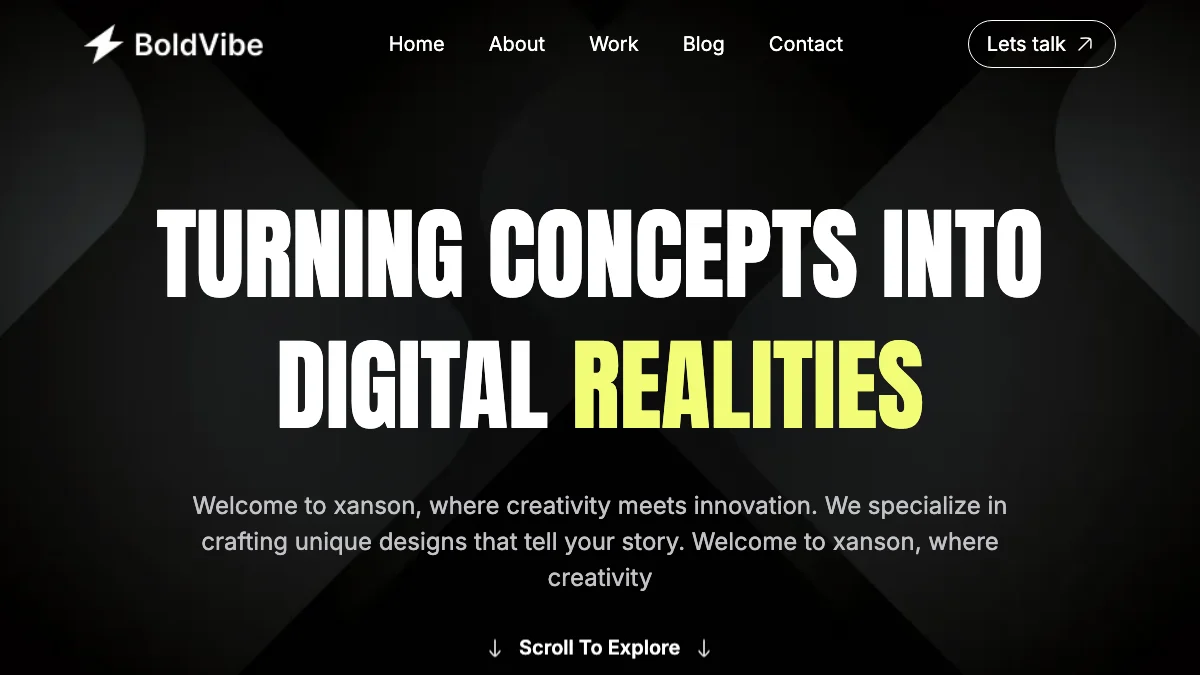 Screenshot of the BoldVibe theme homepage