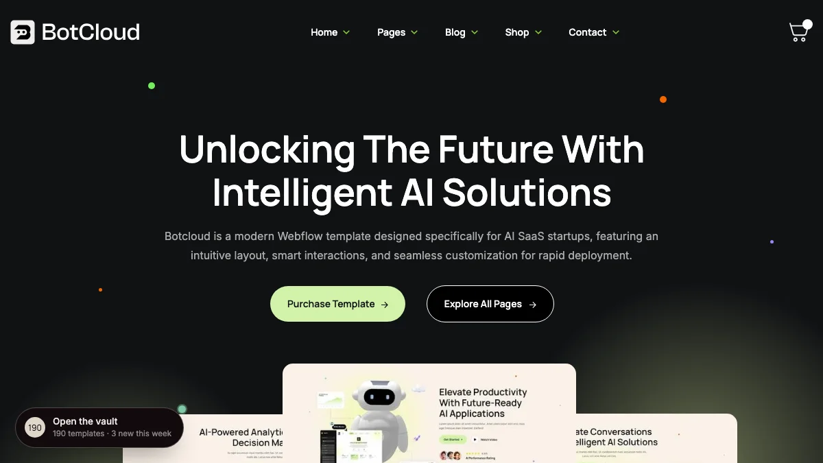 Screenshot of the BotCloud theme homepage
