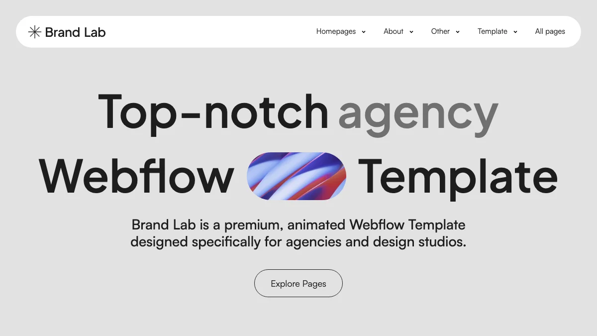 Screenshot of the Brand Lab theme homepage