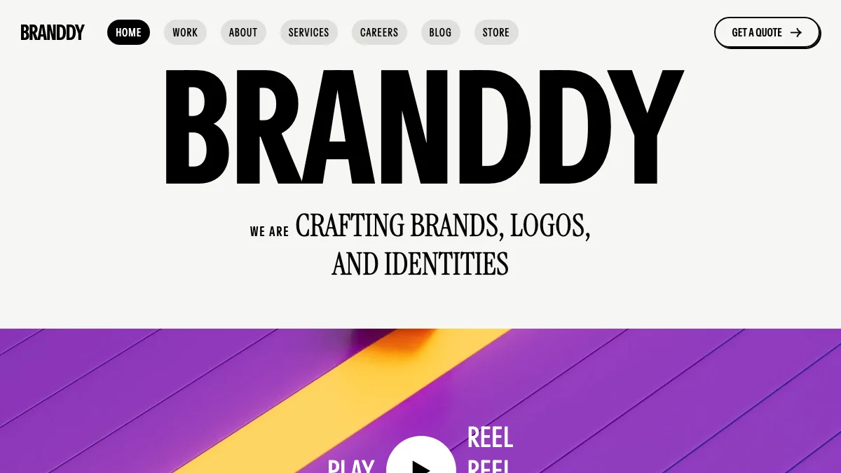 Screenshot of the Branddy theme homepage