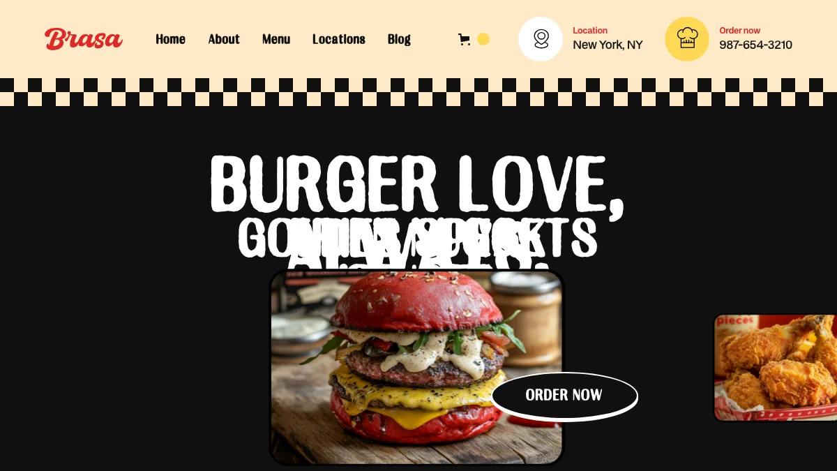 Screenshot of the Brasa theme homepage