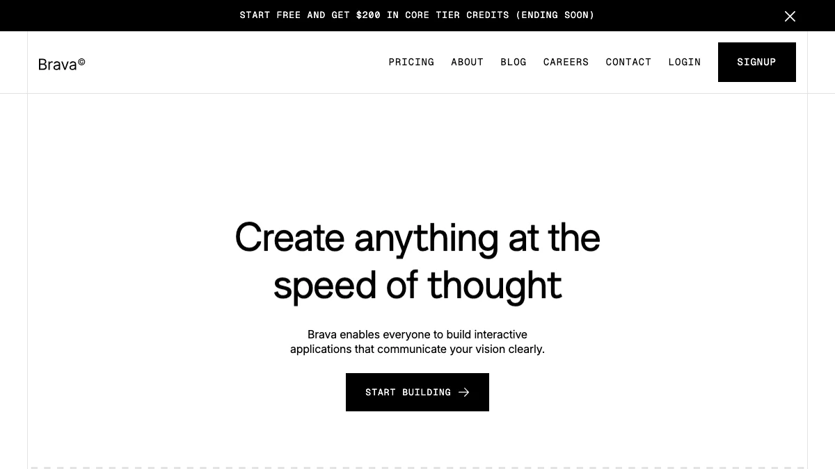 Screenshot of the Brava theme homepage