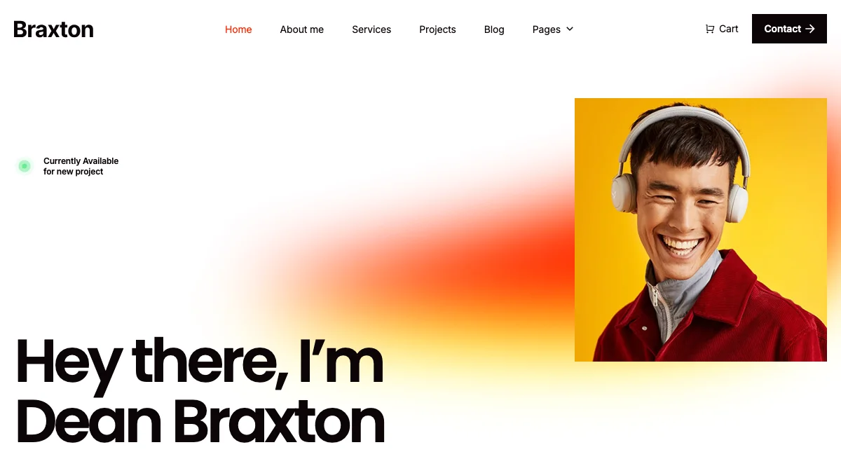 Screenshot of the Braxtons theme homepage