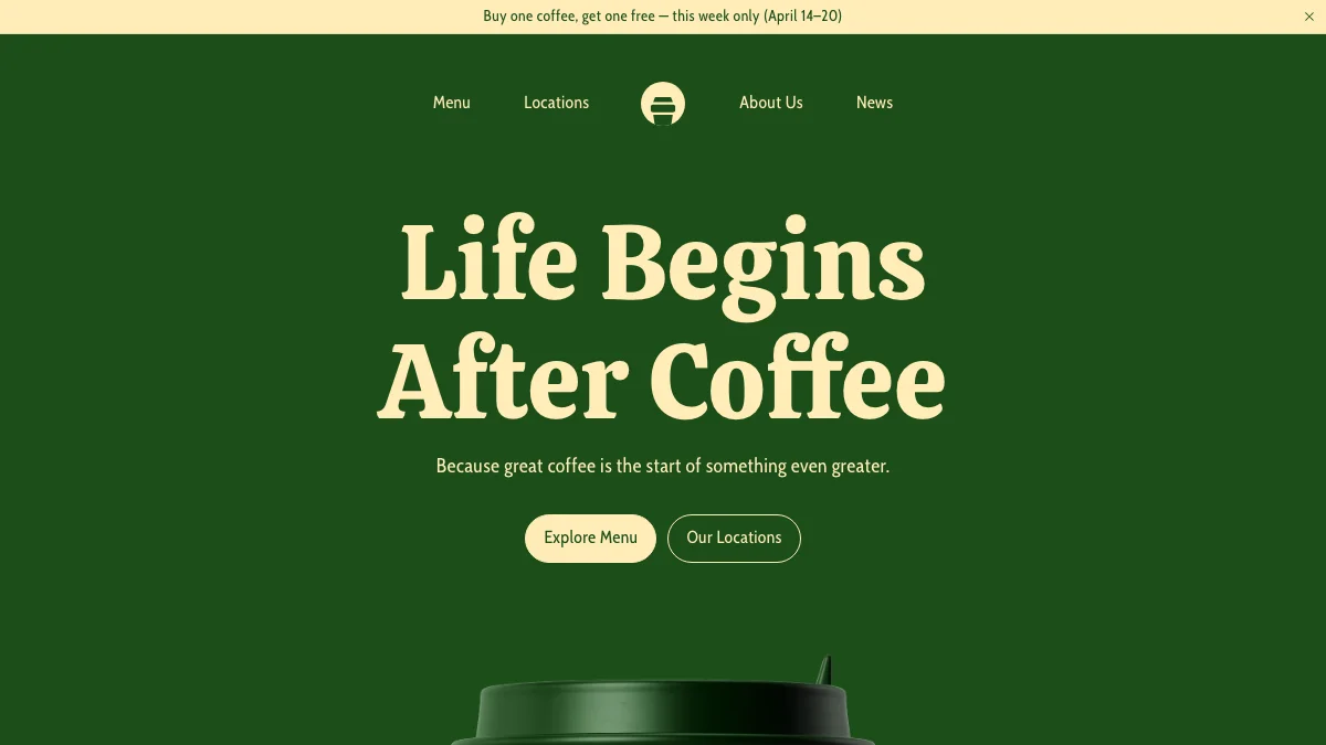 Screenshot of the Brewhaus theme homepage