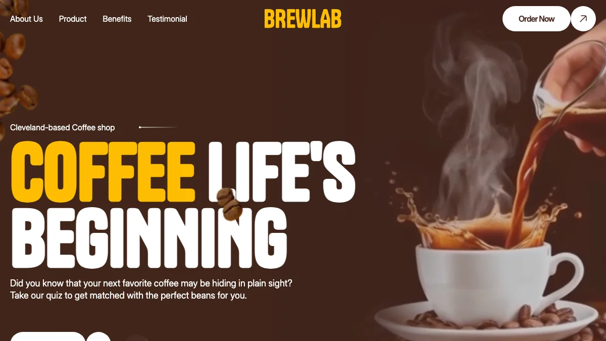Screenshot of the Brewlab theme homepage