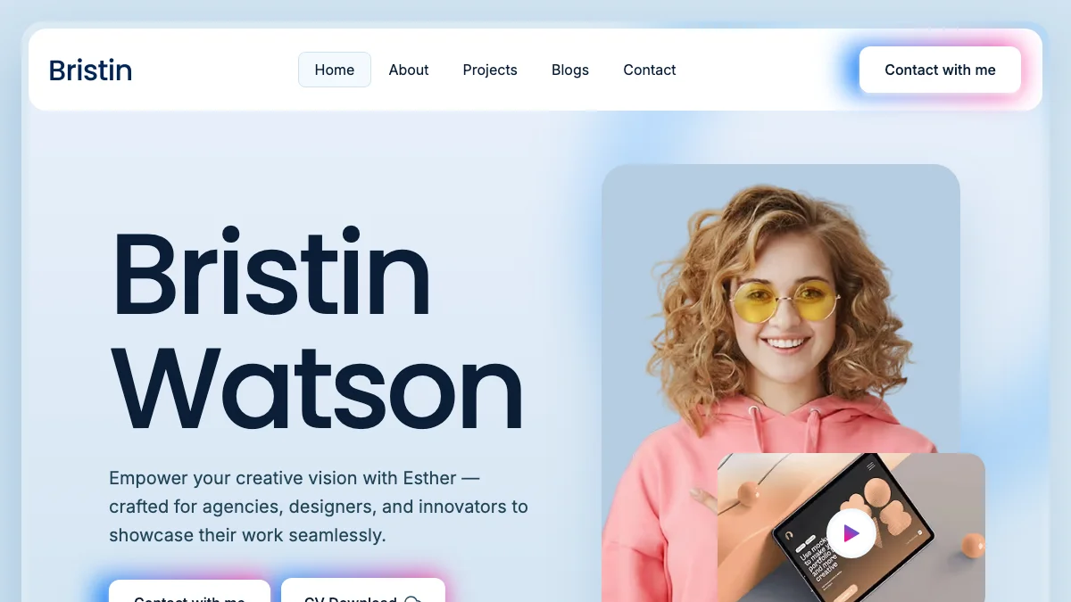 Screenshot of the Bristin Watson theme homepage