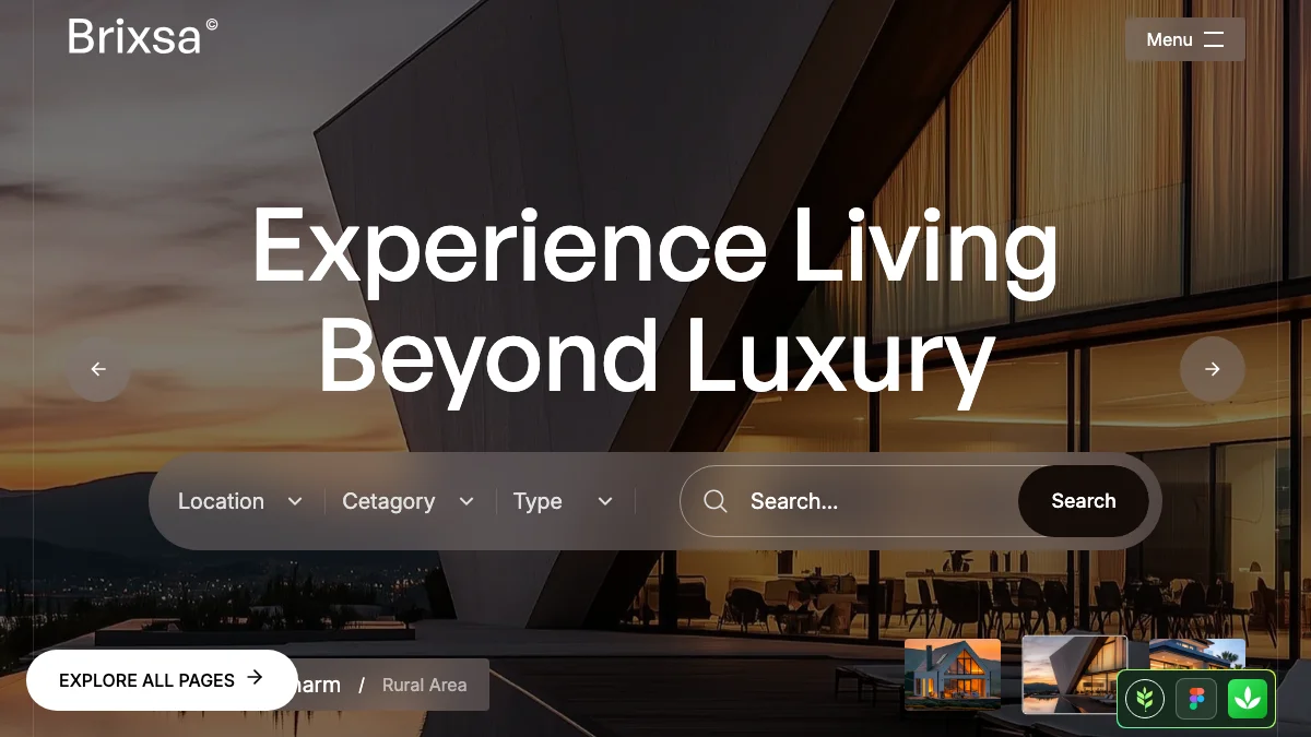 Screenshot of the Brixsa theme homepage