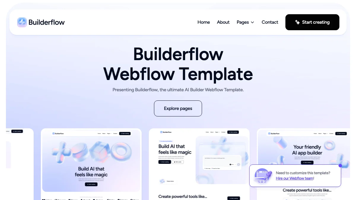 Screenshot of the Builderflow theme homepage