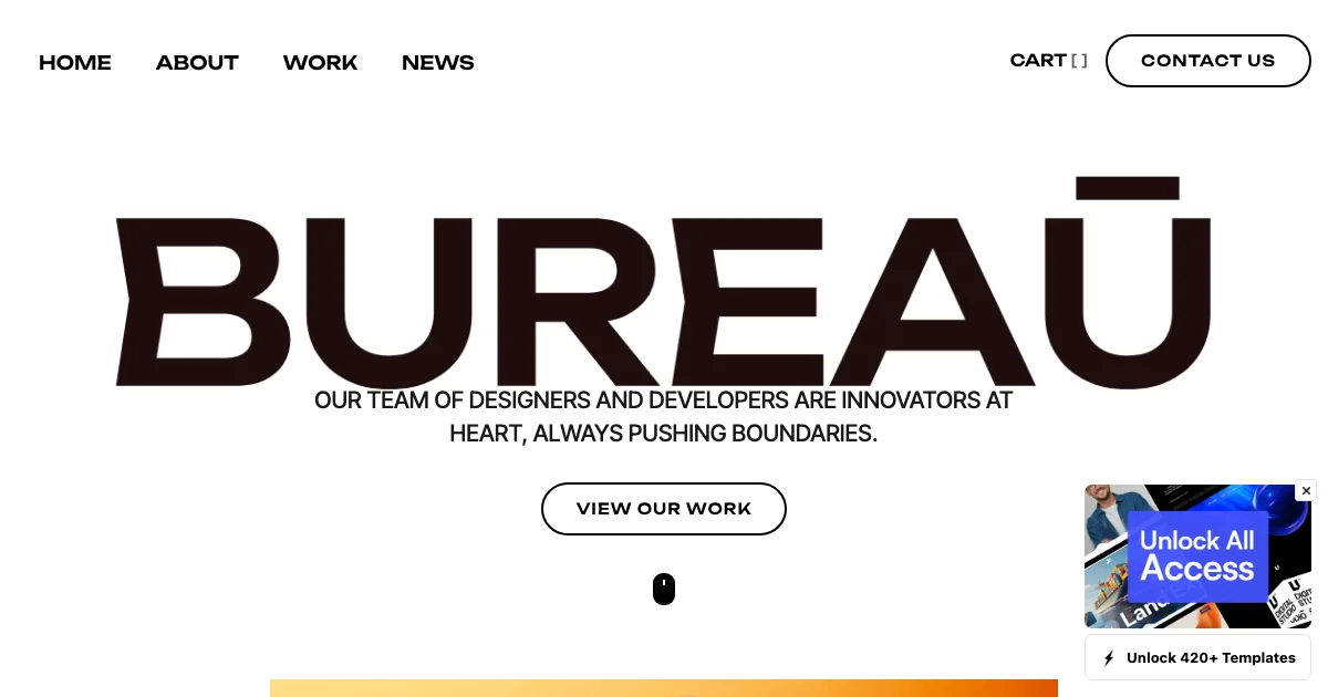 Screenshot of the Bureaus theme homepage