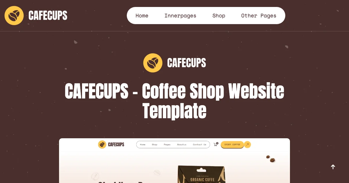Screenshot of the CAFECUPS theme homepage