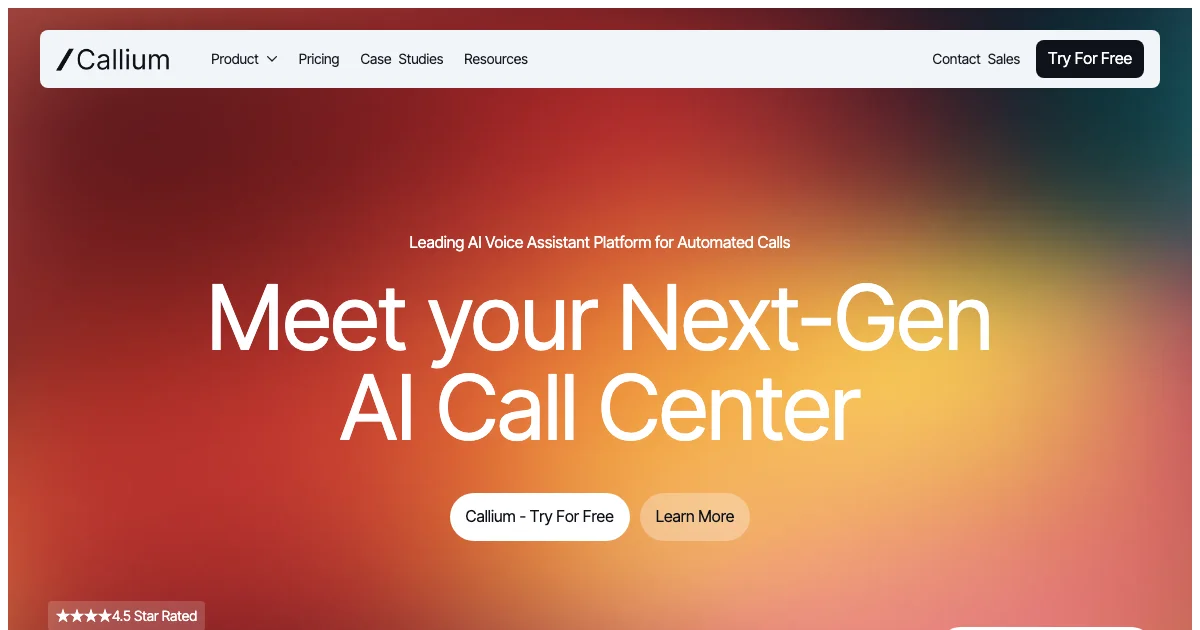 Screenshot of the Callium theme homepage