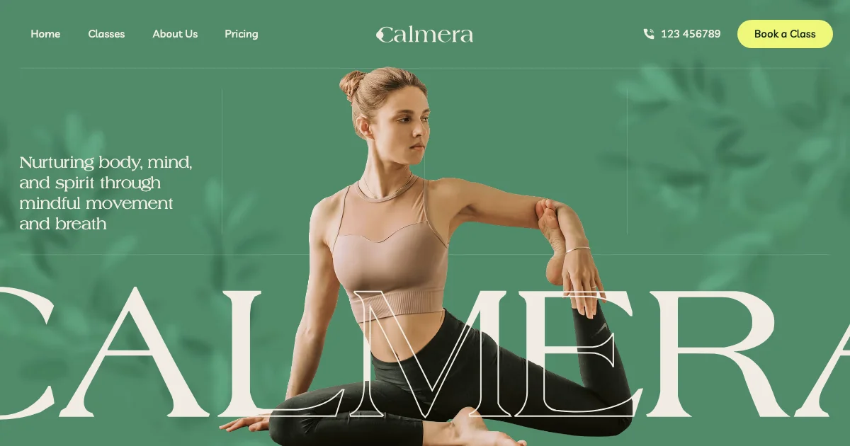 Screenshot of the Calmera theme homepage