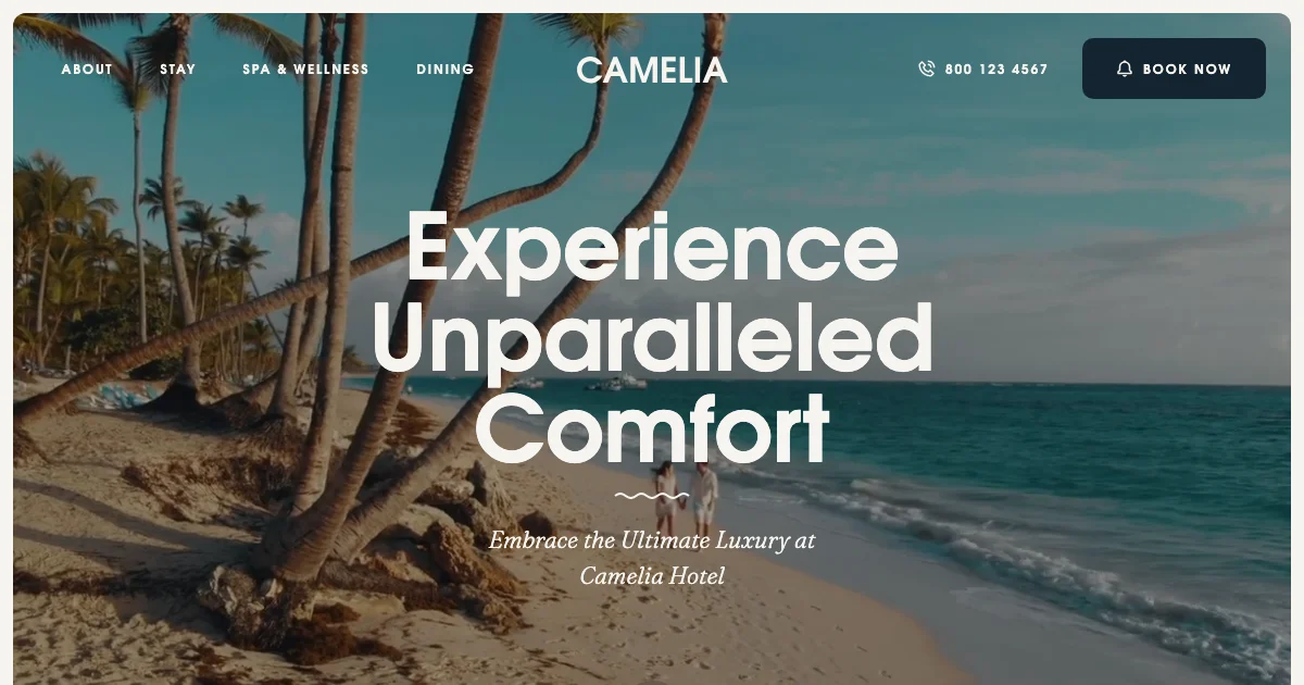 Screenshot of the Camelia theme homepage