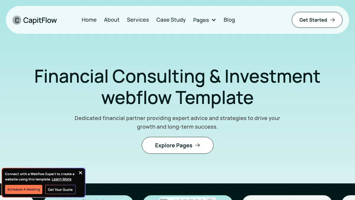 Screenshot of the CapitFlow theme homepage
