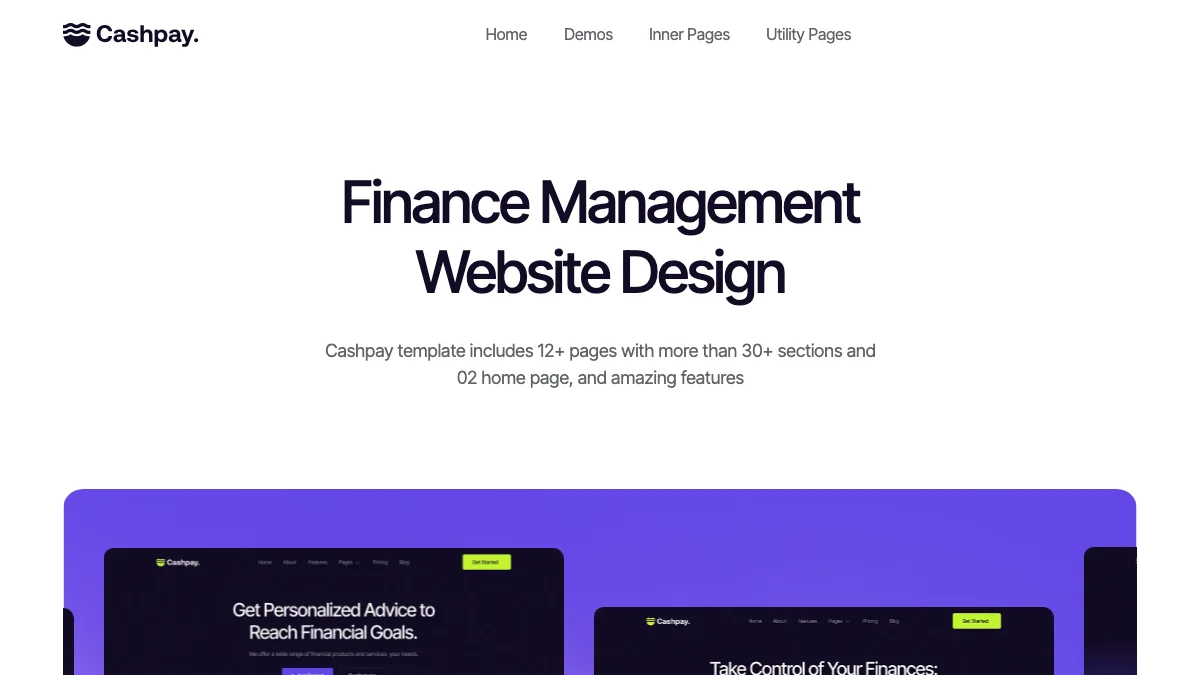 Screenshot of the Cashpay theme homepage