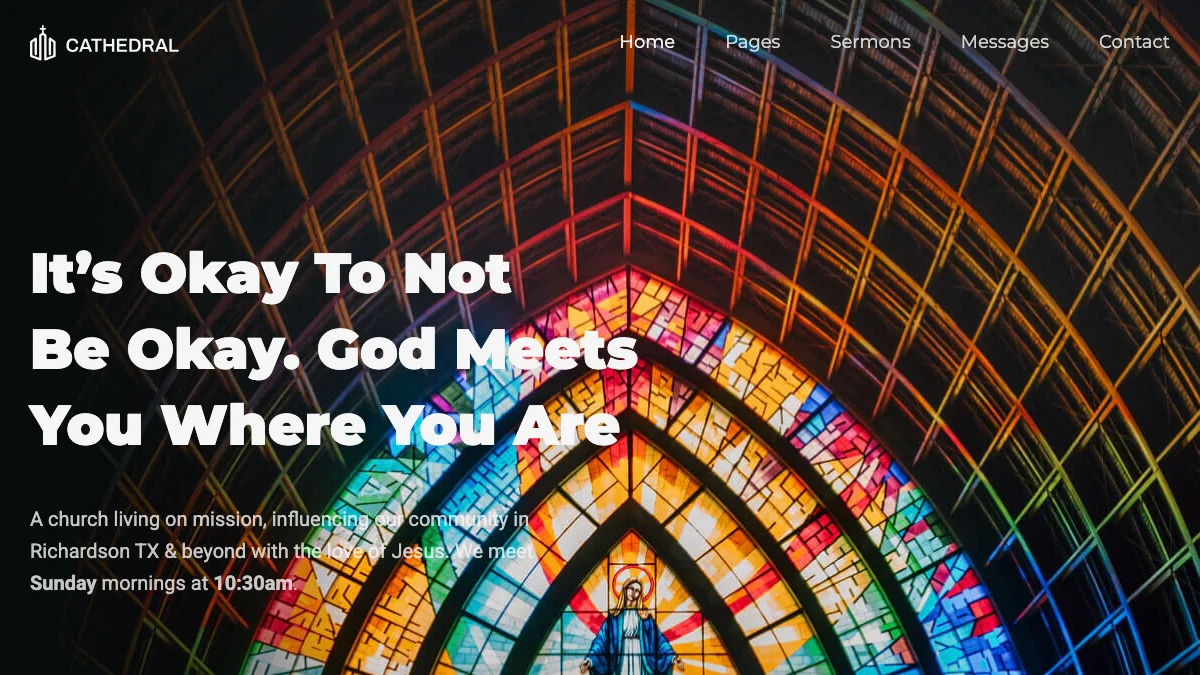 Screenshot of the Cathedral theme homepage