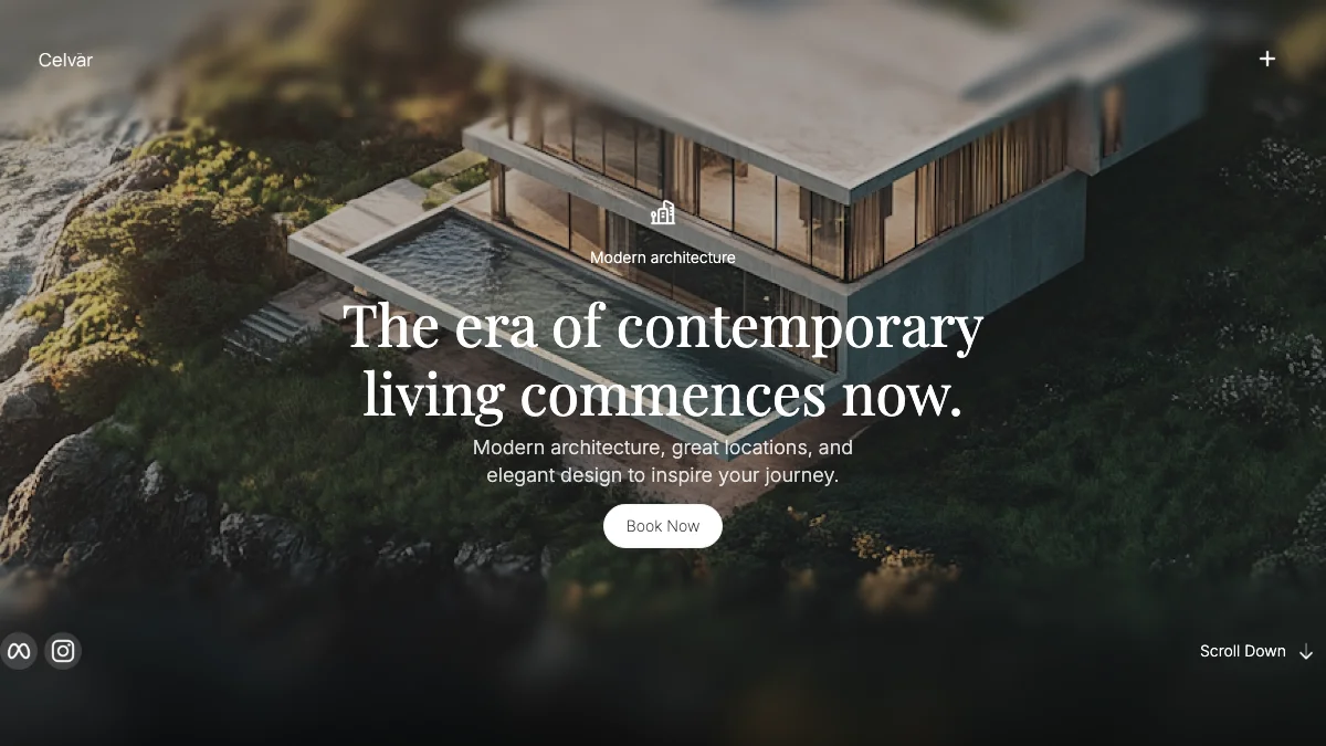Screenshot of the Celvar theme homepage