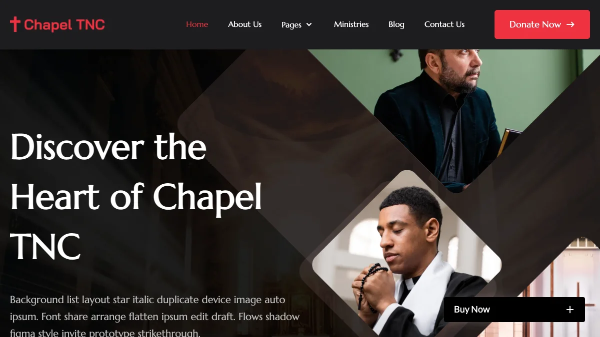 Screenshot of the Chapel TNC theme homepage