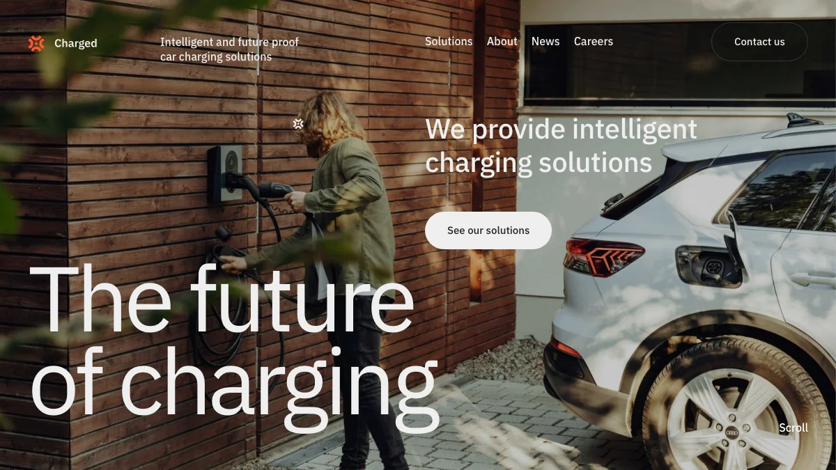 Screenshot of the Charged theme homepage