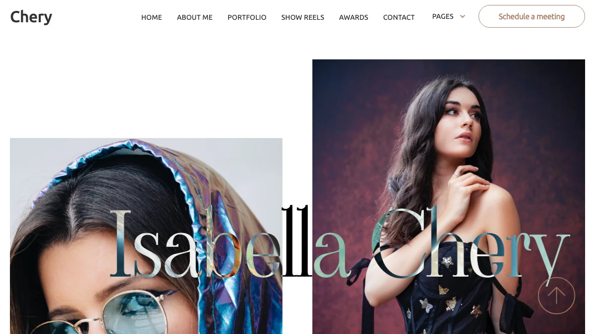 Screenshot of the Chery theme homepage