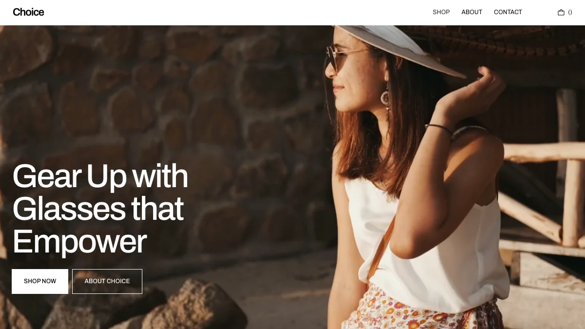 Screenshot of the Choice theme homepage
