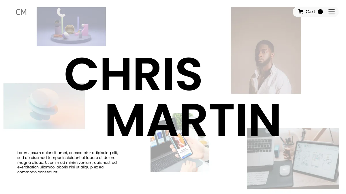Screenshot of the Chris Martin theme homepage