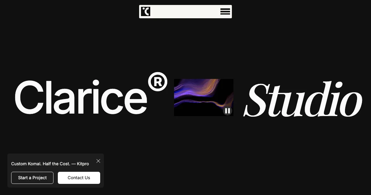 Screenshot of the Clarice theme homepage