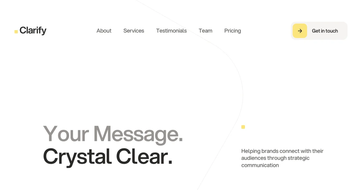 Screenshot of the Clarify theme homepage