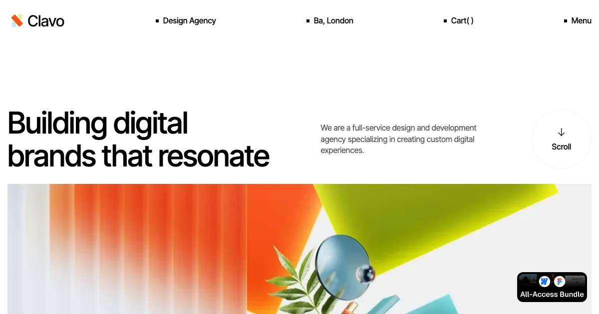 Screenshot of the Clavo theme homepage