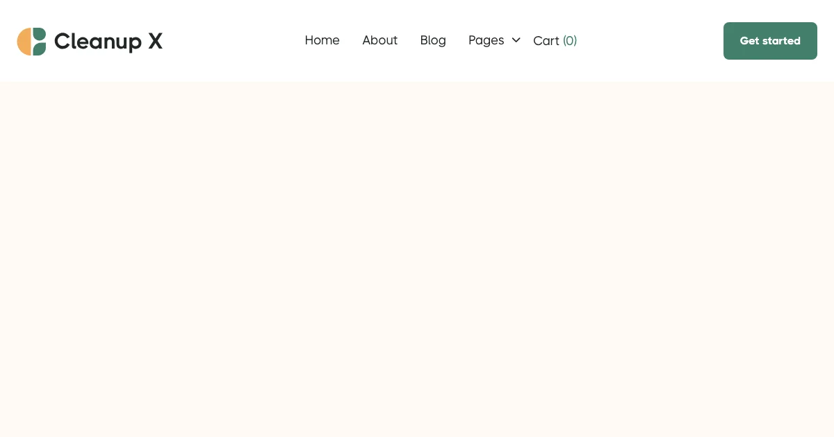 Screenshot of the Cleanup X theme homepage