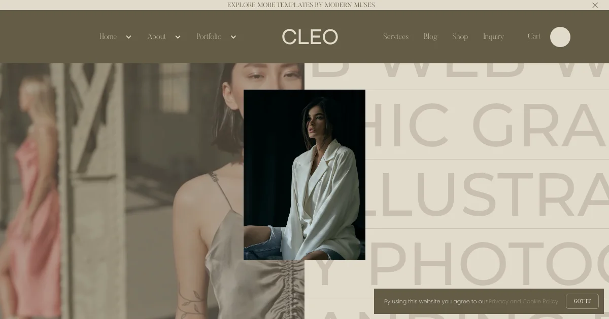 Screenshot of the Cleo Muse theme homepage
