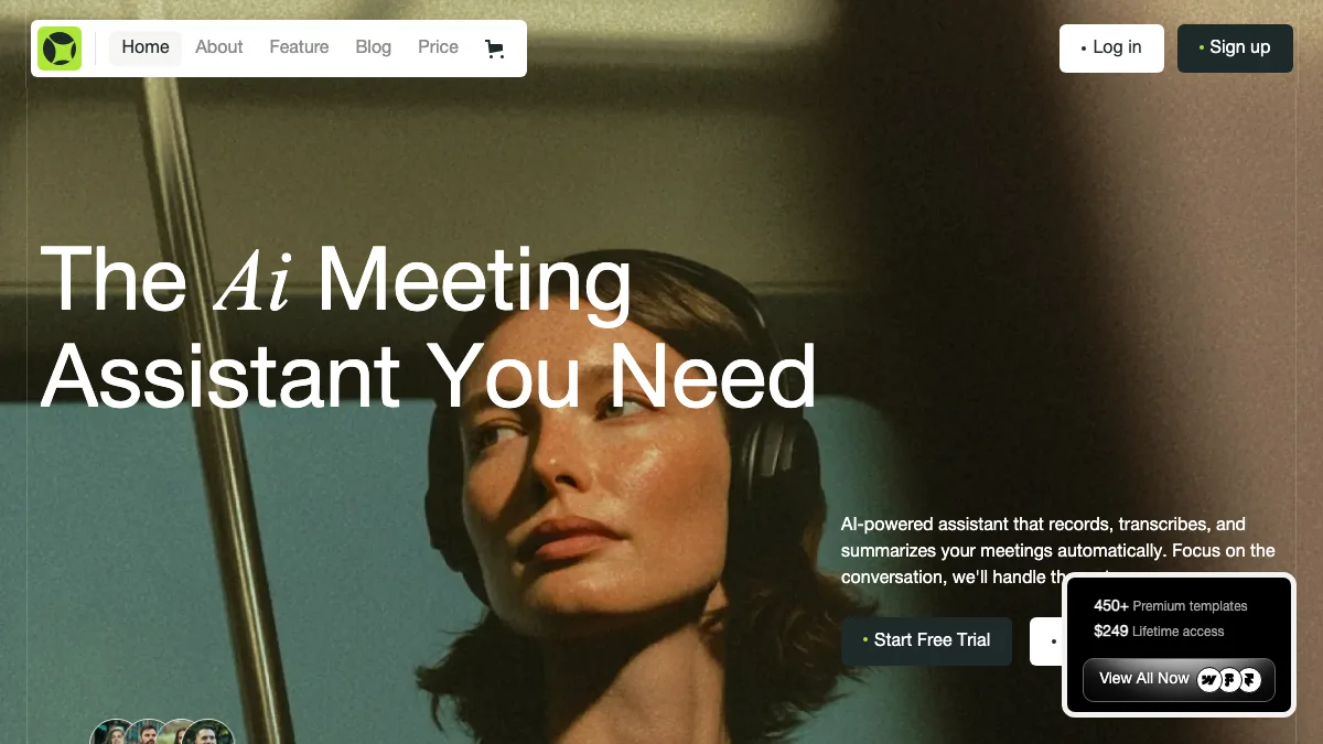 Screenshot of the Clienzo theme homepage