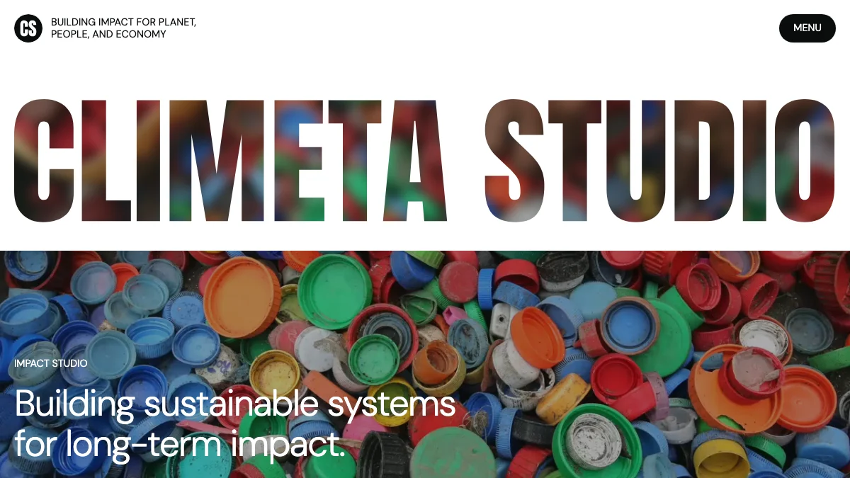Screenshot of the Climeta theme homepage